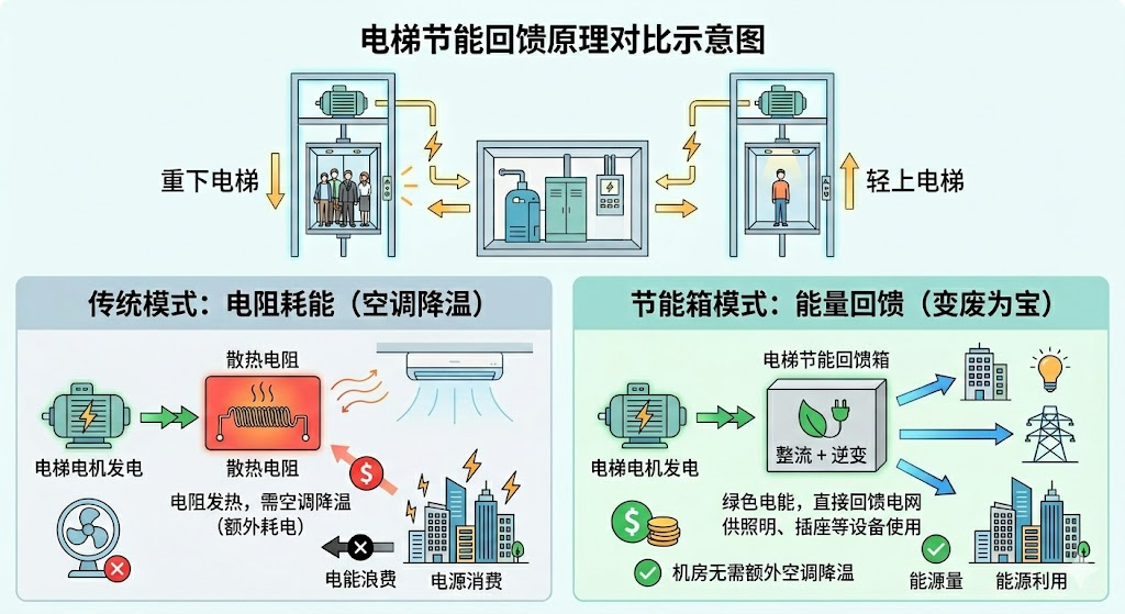 电梯能量流动示意图